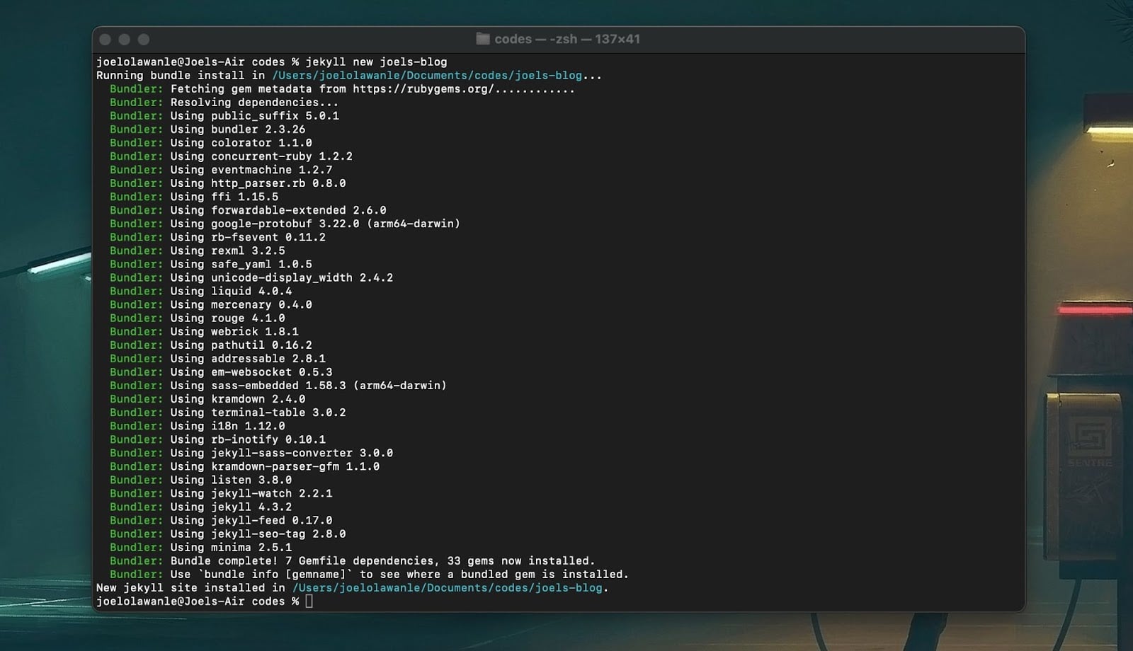 Create a Jekyll static website