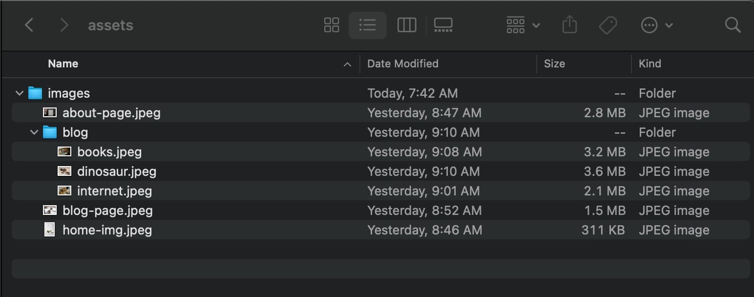 Organizing image folder for Jekyll site