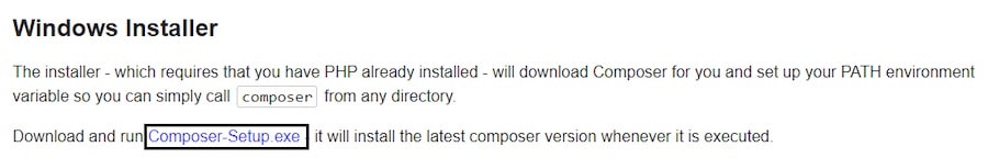 Composer for Windows download page.