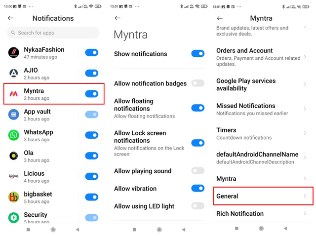 check notification settings