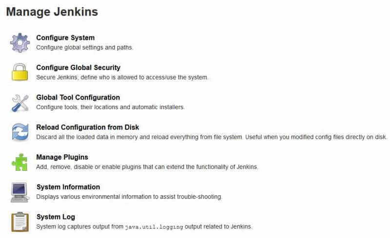 manage jenkins configuration