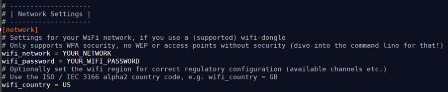 network configuration on musicbox