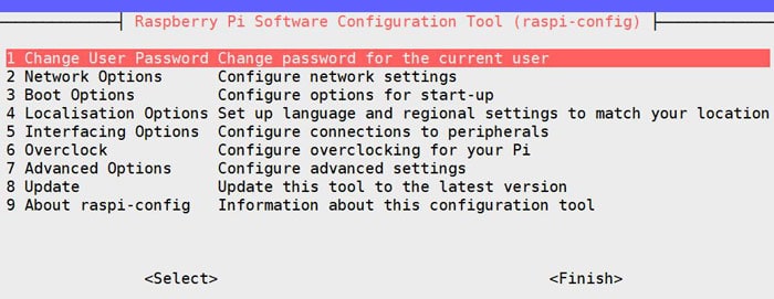 raspi config