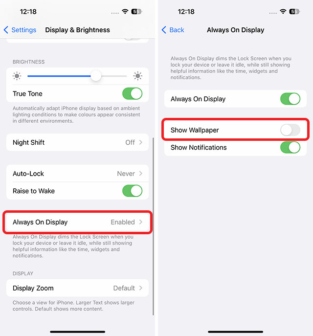 disable wallpaper in iphone 14 pro