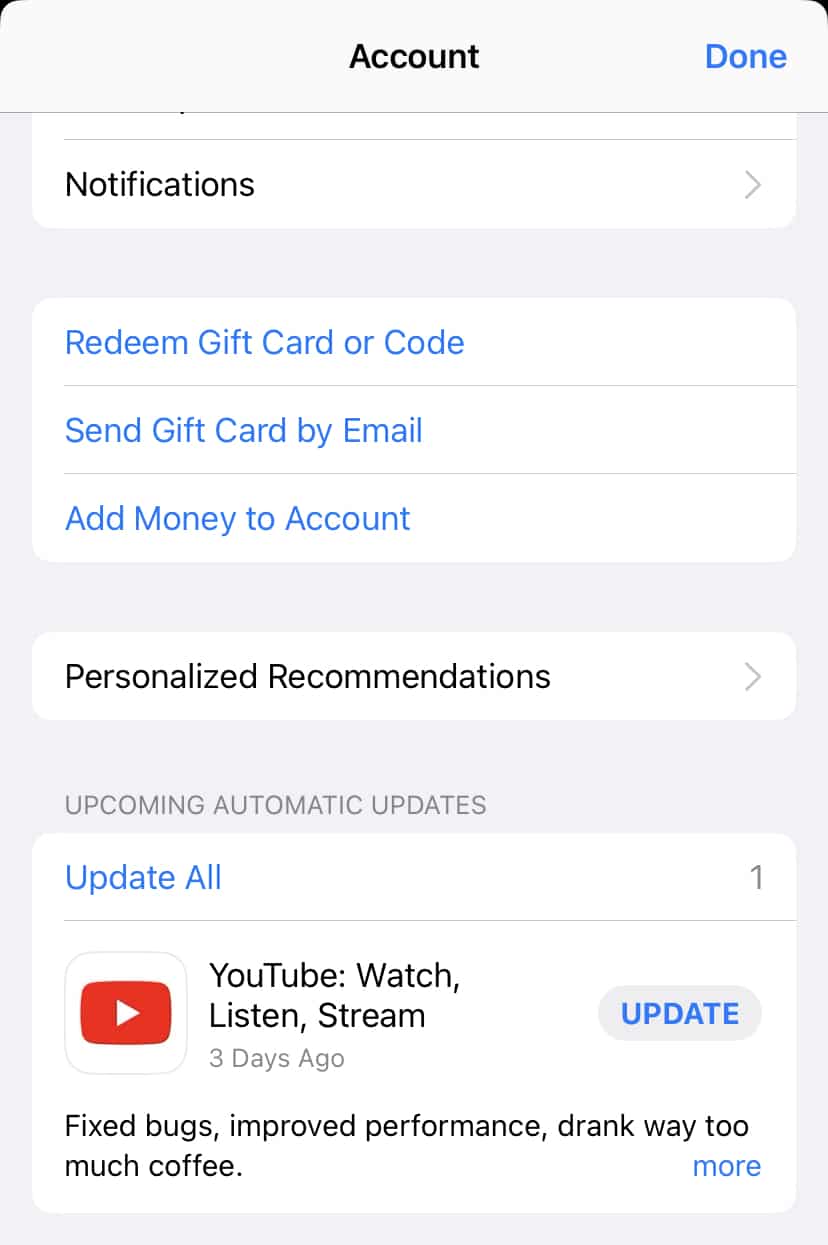 An outdated youtube app, which can cause the something went wrong error