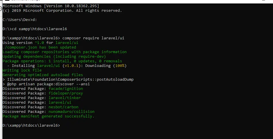 composer laravel ui