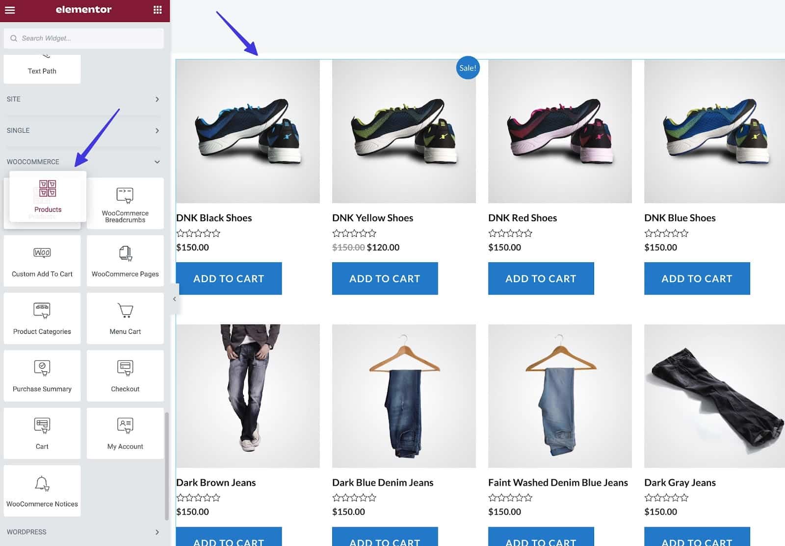Bringing Products block in design.