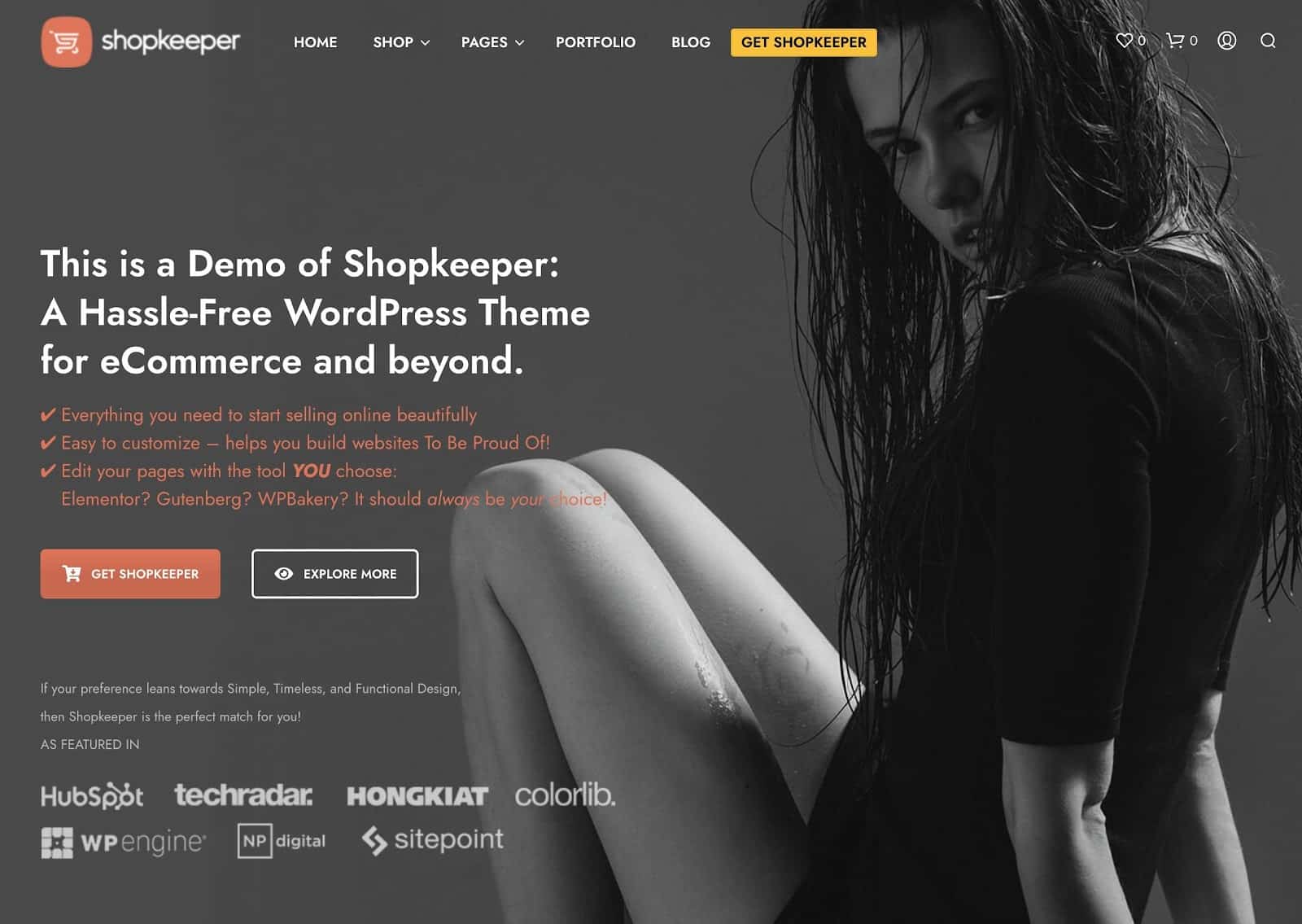 Shopkeeper homepage.
