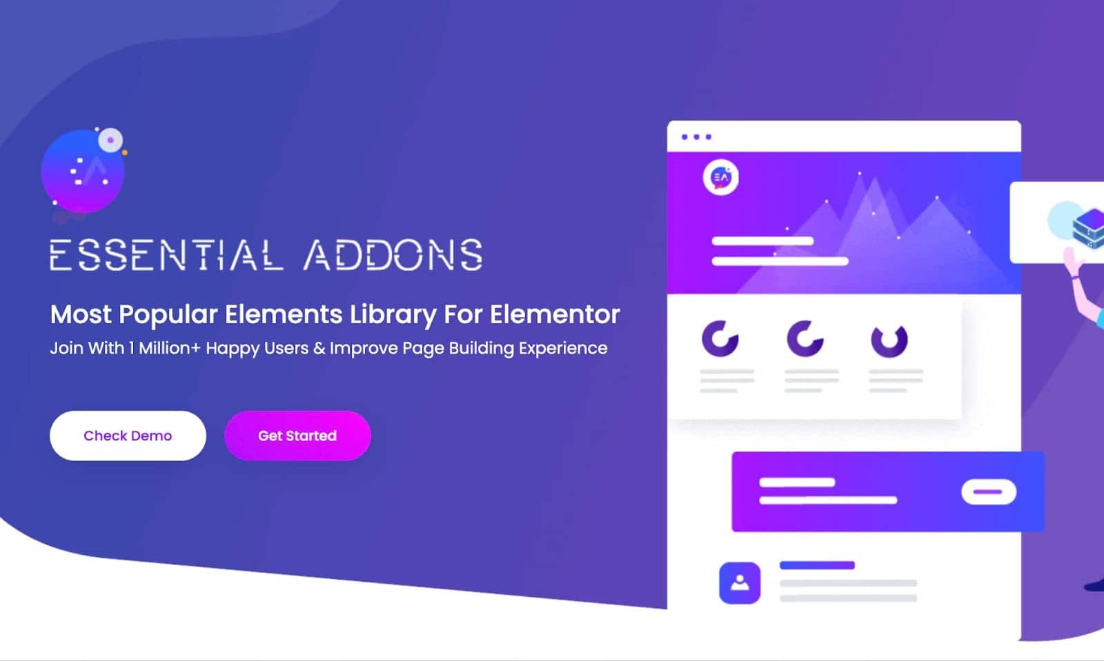 Essential Addons homepage.