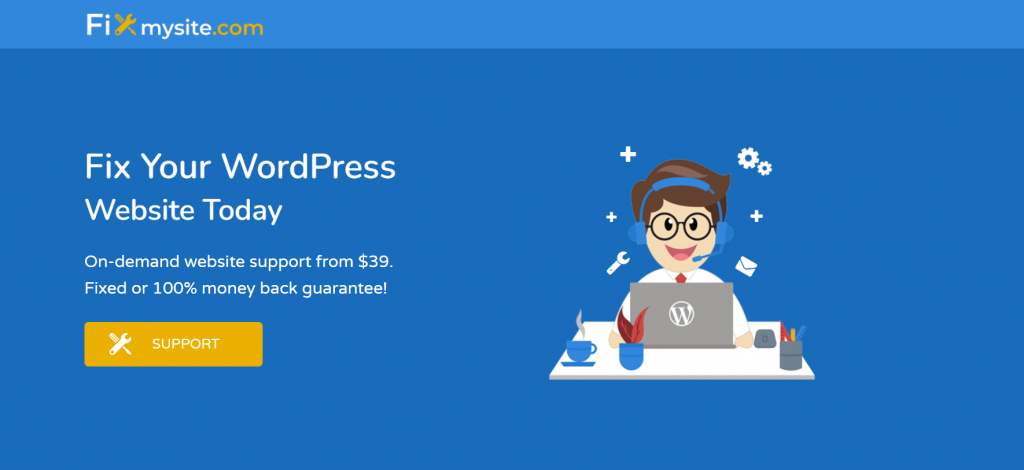 FixMySite's homepage: Fix Your WordPress Website Today