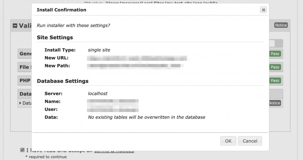 Install Confirmation window during the Duplicator installation process