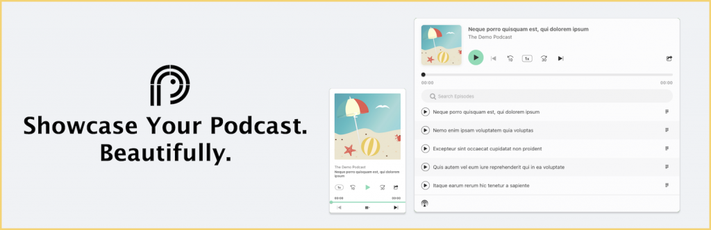 Podcast Player plugin banner: Showcase Your Podcast Beautifully
