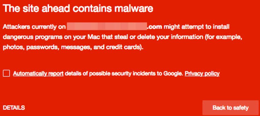 Social Engineering Threats warning of malware