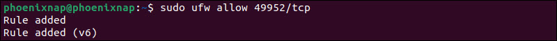 Enable non-standard port on Ubuntu ufw firewall.