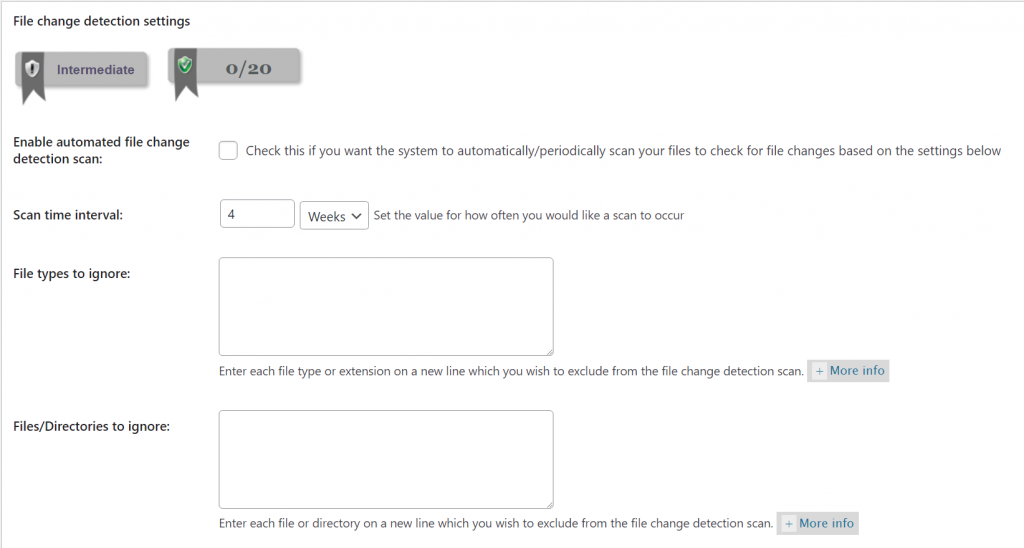 AIOS' file change detection settings