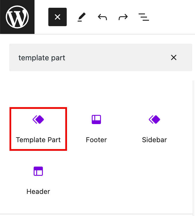 Gutenberg-template-part-search-screenshot