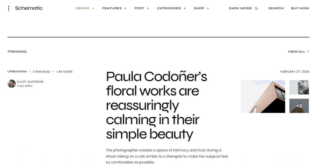 The Schematic theme for minimalist WordPress blogs
