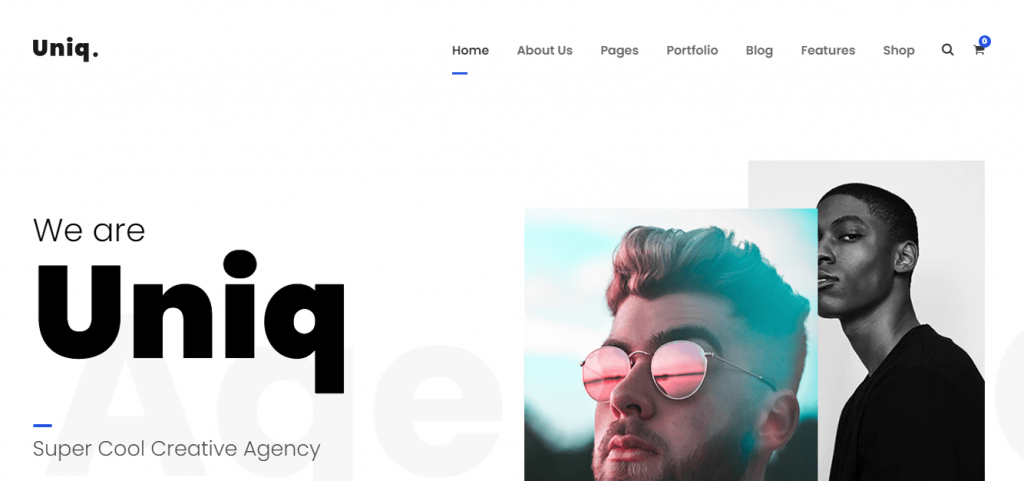 The Uniq theme for minimalist portfolios
