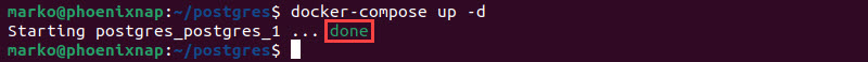 Running a PostgreSQL Docker container with Docker Compose.