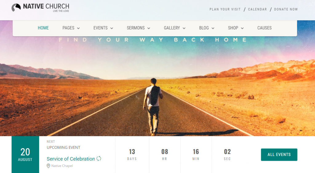 The Native Church WordPress theme