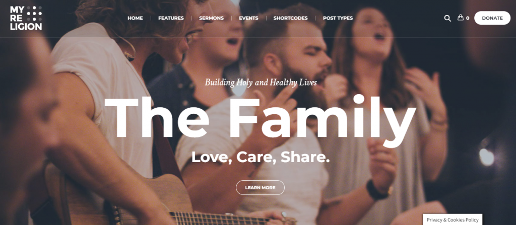 My Religion theme for church websites