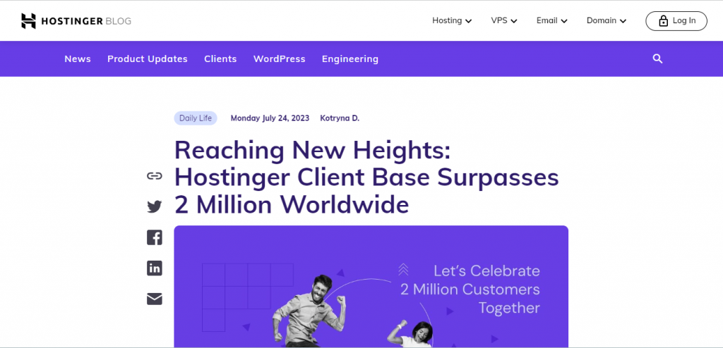 A blog post on the Hostinger Blog page