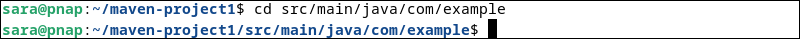 terminal output for cd