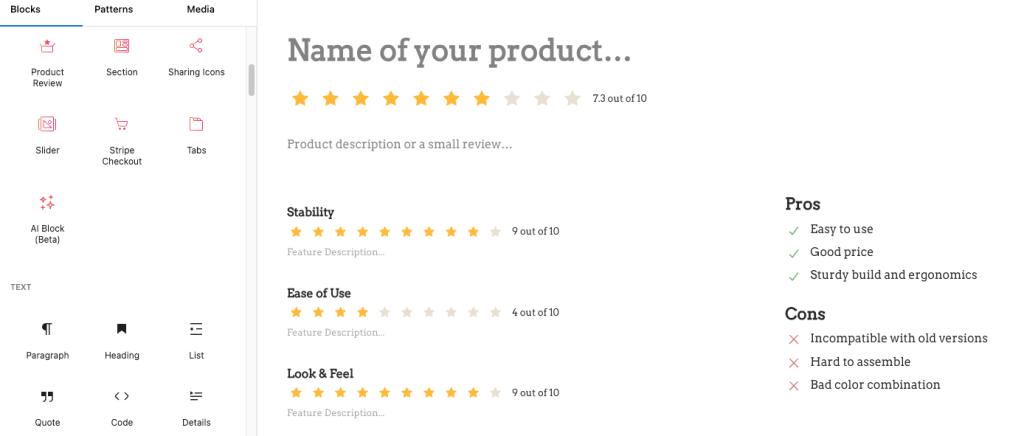 WooCommerce patterns in Neve eCommerce WordPress theme