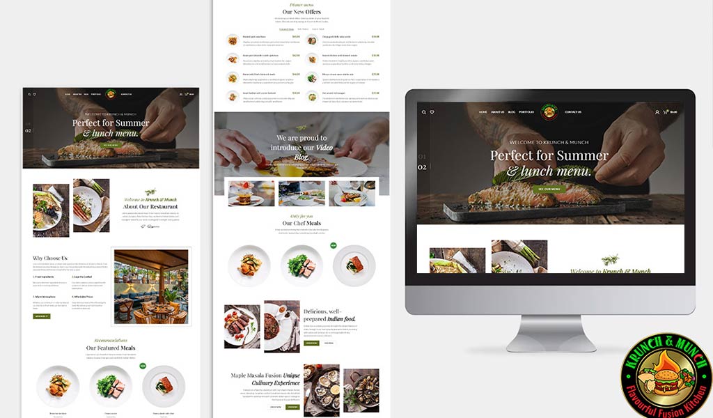 Krunch & Munch – Restaurant Website Design