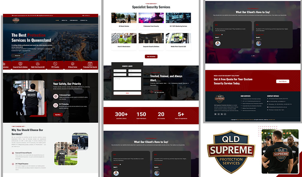 Professional Website Design for Queensland Supreme Protection Services – Security Company in Australia